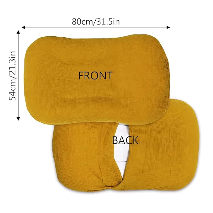 Hooyax Muslin Baby Lounger Cover Soft Organic Cotton Slipcover Fits Newborn Lounger for Baby Boys and Girls (Ginger)-BubblyBeeBaby