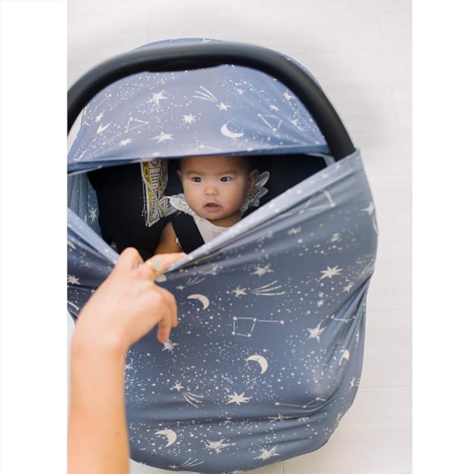 Itzy Ritzy 4-in-1 Nursing Cover, Car Seat Wrap, Shopping Cart Cover & Infinity Scarf – Breathable, Multi-Use Nursing Cover-Up for Breastfeeding, Carseat Canopy & Stroller Covering (Constellation)-BubblyBeeBaby