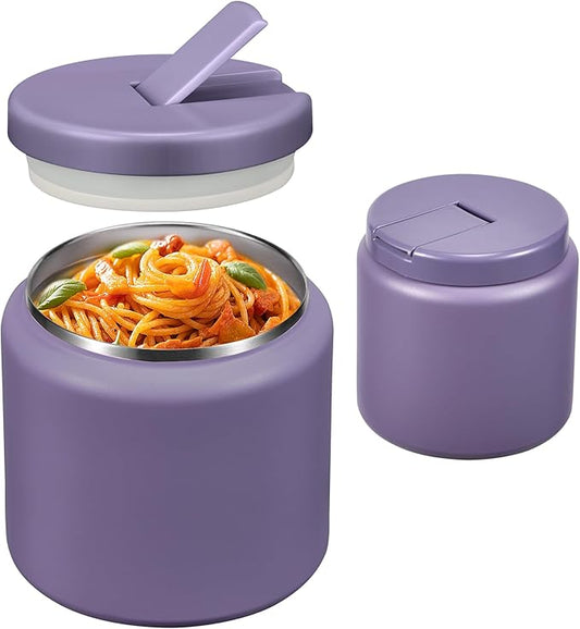 26oz Soup Thermo for Hot Food Kids with Buckle Lid Insulated Vacuum Food Jar Wide Mouth Leakproof Stainless Steel Lunch Container (Purple)-BubblyBeeBaby