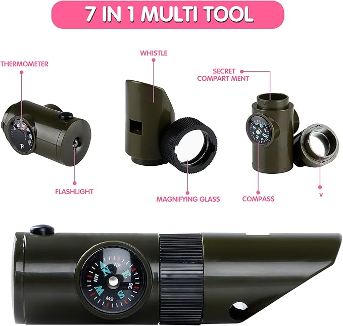 INNOCHEER Explorer Kit & Bug Catcher Kit for Kids Outdoor Exploration for Boys Girls 3-12 Years Old (Purple)-BubblyBeeBaby