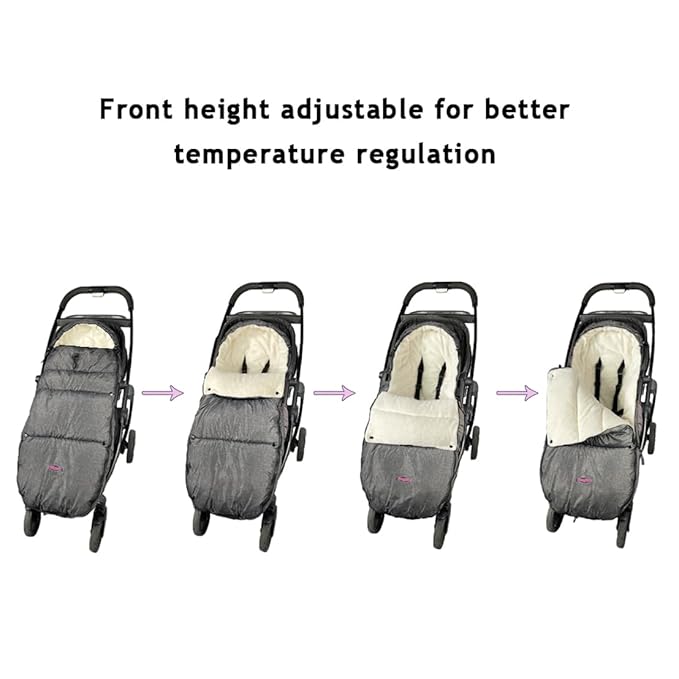 Funlife Anti-Kick Waterproof High Performance Winter Stroller Footmuff Fits All Travel Gear,Front Piece Height Adjustable and Removable,M6-4T-BubblyBeeBaby