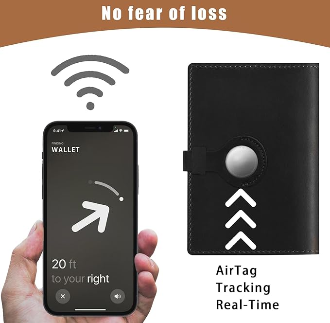 Jack&Chris Genuine Leather Passport Holder for Travel, RFID Blocking Handmade Passport Holder with Card Case Organized & Safe, Quality Travel Essentials for Women and Men for Gifting, Black-BubblyBeeBaby