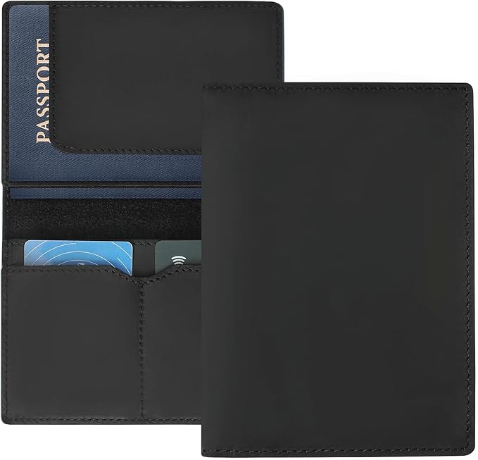 Jack&Chris Leather Passport Holder, Handmade Passport cover, Travel Wallet Cover Case for Men and Women, Leather Travel Documents Organizer Protector, JC107-BubblyBeeBaby