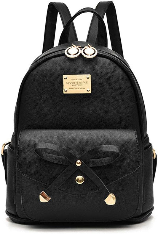 I IHAYNER Girls Bowknot Cute Leather Backpack Mini Backpack Purse for Women-BubblyBeeBaby