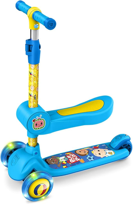 Jetson Character Kids Kick Scooter, LED Lights on Stem & Light-Up Wheels, Lightweight Frame, Height-Adjustable Handlebar, Lean-to-Steer System, Easy-Fold Mechanism-BubblyBeeBaby