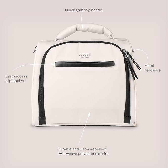 JuJuBe x Witney Carson - New Insulated Bottle Bag, Breastmilk Storage Bag for Baby Bottles, Waterproof Travel Lunch Bag or Cooler Bag for Nursing, Milk, Food, Snacks, Cloud, Mothers Day Gift-BubblyBeeBaby