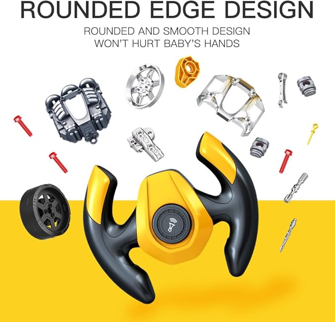 Interactive Truck Engine Toy with Removable Parts - Lights, Sounds, and Fun for Young Mechanics -Unleash Their Creativity and Motor Skills with This Truck Engine Toy (Yellow)-BubblyBeeBaby