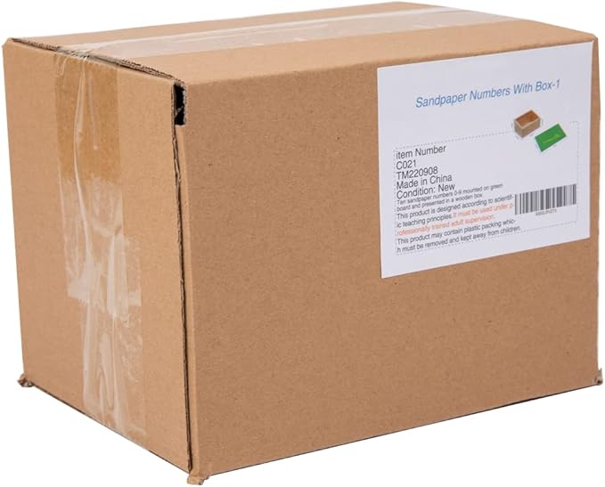 Adena Montessori Wooden Math Counting,Sandpaper Numbers with Box for Toddlers Kids,Early Development Math Material for Preschool Learning Education Toys,Sensory 0-9 Cards Montessori Flash Cards-BubblyBeeBaby