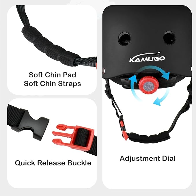 KAMUGO Kids Bike Helmet, Toddler Helmet for Ages 2-8 Boys Girls with Sports Protective Gear Set Knee Elbow Wrist Pads for Skateboard Cycling Scooter Rollerblading-BubblyBeeBaby