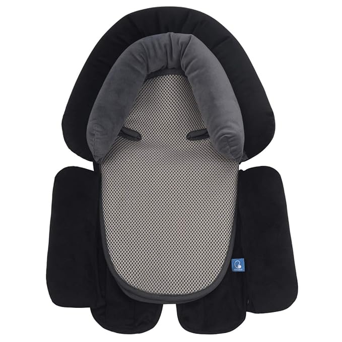 COOLBEBE Upgraded 3-in-1 Babybody Support for Newborn Infant Toddler - Extra Soft Car Seat Insert Cushion Pad, Perfect for Carseats, Strollers, Swings, Black-BubblyBeeBaby