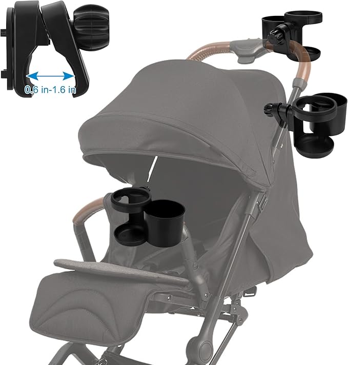 Accmor Universal Cup Holder, Stroller Cup Holder, 360° Rotatable Large Caliber Designed Bottle Holder for Stroller, Bike, Wheelchair, Walker, Scooter-BubblyBeeBaby