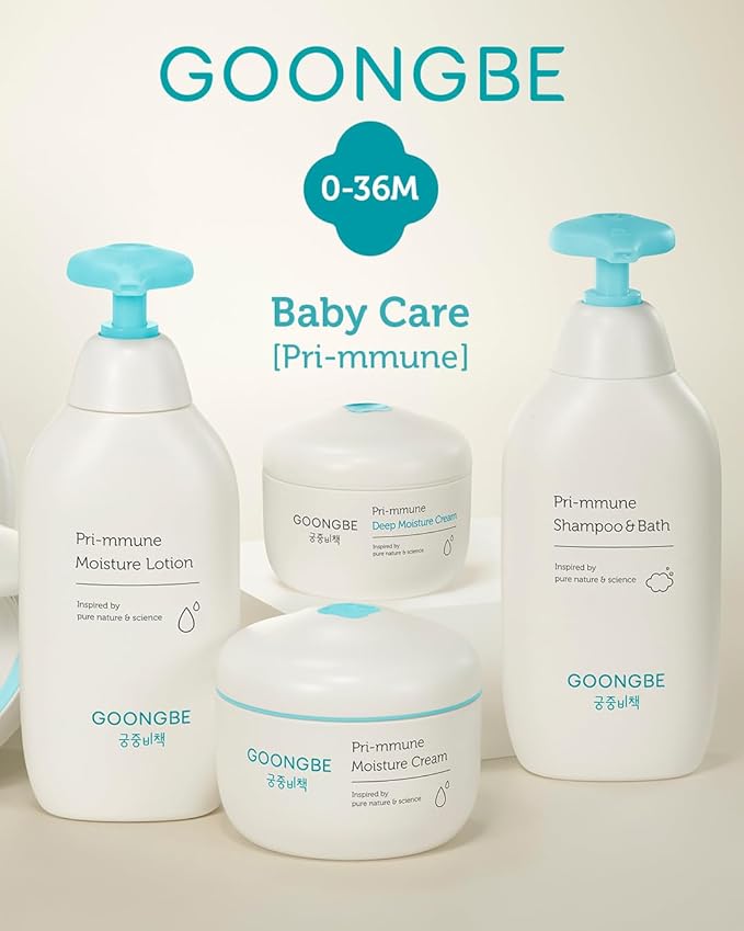 Pri-mmune Shampoo Bath & Moisture Lotion - Korean Baby Cleanser and Body Lotion - Hypoallergenic Moisturizing & Calming Daily Skincare - Gentle Cleanse, Naturally Derived, 11.8 oz.-BubblyBeeBaby