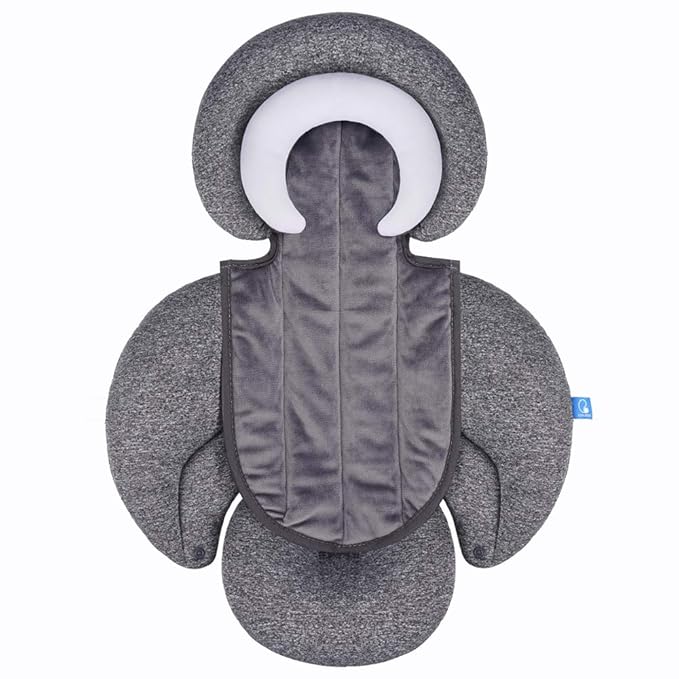 COOLBEBE New 2-in-1 Babybody Cushion for Baby Newborn Infants - Extra Soft Stroller Cushion Pads Car Seat Insert, Perfect for Carseats, Strollers, Swings, Grey-BubblyBeeBaby