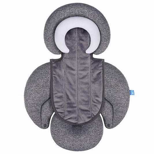 COOLBEBE New 2-in-1 Babybody Cushion for Baby Newborn Infants - Extra Soft Stroller Cushion Pads Car Seat Insert, Perfect for Carseats, Strollers, Swings, Grey-BubblyBeeBaby
