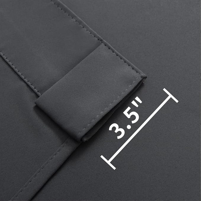 Joydeco Custom Blackout Curtains for Bedroom, 1 Panel Room Darkening Curtains & Drapes for Living Room Window Rod Pocket Back Tab (Custom Size,Dark Grey)-BubblyBeeBaby