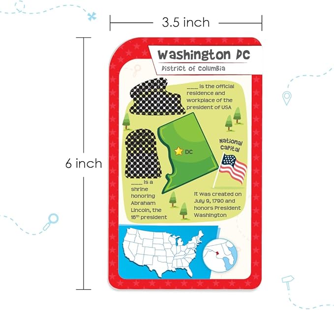 Imagimake Mapology USA Flash Cards | Learn United States Along with Flags and State Shapes | Ages 8-12 | Foam Jigsaw Puzzle, Fun Facts, Educational Toy for Kids | Gift for Christmas and Birthdays-BubblyBeeBaby