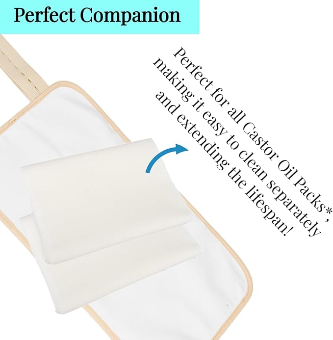 2 Pcs Organic Cotton Flannel for Castor Oil Pack Wrap, Reusable Castor Oil Compress for Liver Detox, Castor Oil Pads for Abdomen, Joints & Other Areas-BubblyBeeBaby