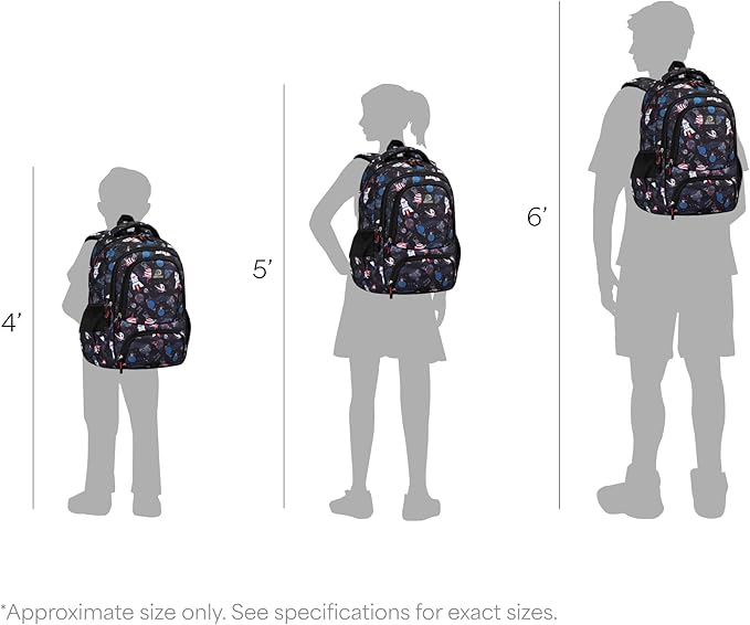 Kids Backpack - Astro Black | Durable Elementary School Bag for Boys | 17" Tall | 24L Capacity-BubblyBeeBaby