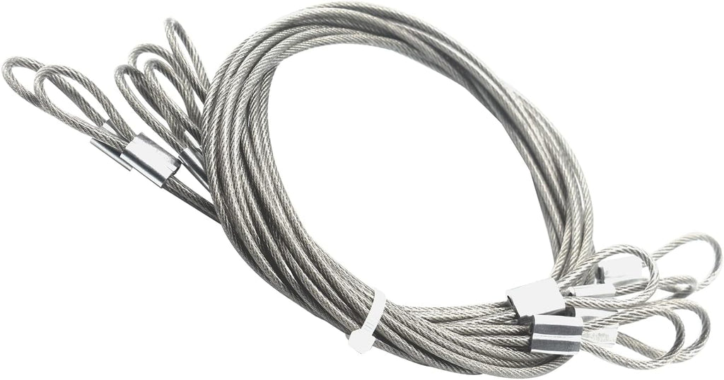 6 pcs 39 inch(100cm) 3mm Thickness Stainless Steel Wire Cable with Loops Vinyl Cover Coated Short Rope Lanyard Lock Safety Tether Chains,Clear