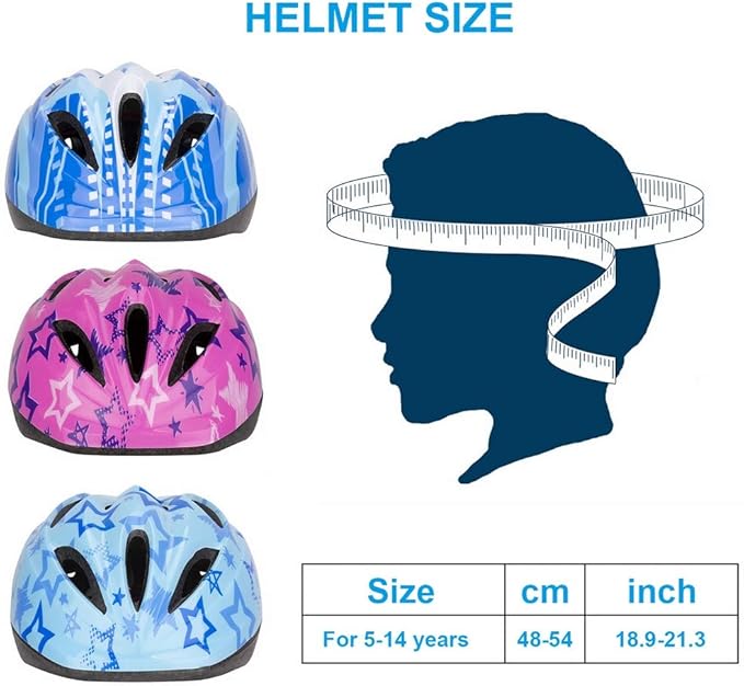 Kid Bicycle Helmets, LX LERMX Kids Bike Helmet Ages 3-5/5-14 Adjustable from Toddler to Youth Size, Durable Kids Bike Helmet with Fun Designs for Boys and Girls-BubblyBeeBaby