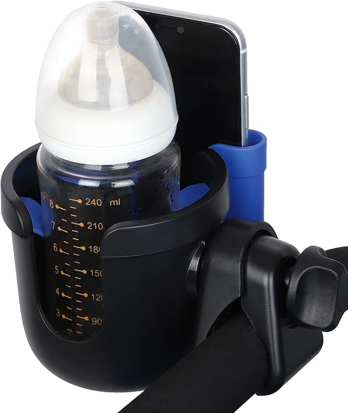 Accmor Stroller Cup Holder with Phone Holder, Bike Cup Holder, Universal Cup Holder for Uppababy Nuna Doona Strollers, 2-in-1 Cup Phone Holder for Stroller, Bike, Wheelchair, Walker, Scooter-BubblyBeeBaby