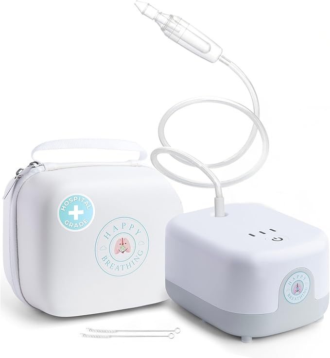 Hospital Grade Nasal Aspirator For Baby – Electric Nose Sucker for Baby & Toddler with 3-Level Suction, Portable & Rechargeable Mucus Removal for Breathing Relief, Cordless Booger Sucker & Snot Sucker-BubblyBeeBaby