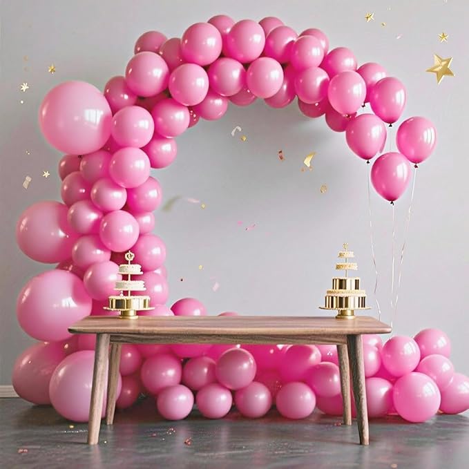 140pcs Dark Pink Round Balloons Different Sizes 18 12 10 5 Inch Latex Balloons for Arch Decoration Party Balloon Kit for Graduation Birthday Party Wedding Balloon Baby Shower Decoration-BubblyBeeBaby