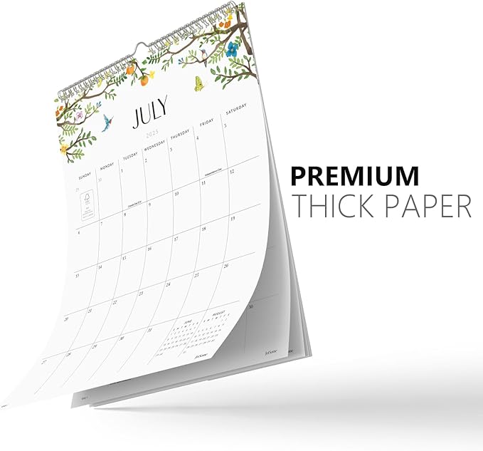 Jotsome Wall Calendar 2025-2026, Academic Monthly Wall Calendar From July 2025 to December 2026 11.2x14.2 inch Wall Decoration for Home and Office, Easy Planning (Florals, 11.2" x 14.2")-BubblyBeeBaby