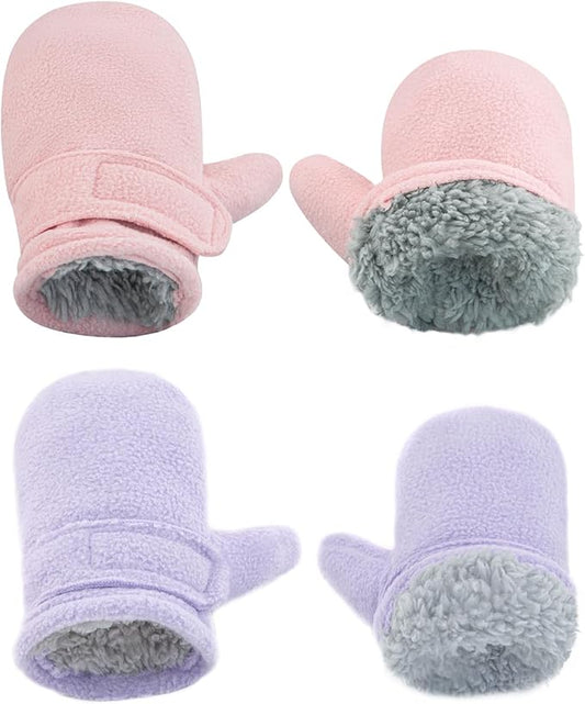 BAVST Baby Toddler Winter Mittens Girls Warm Fleece Lined Gloves Kids Sherpa Lined Mittens for Boys-BubblyBeeBaby