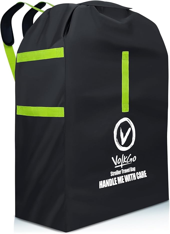 V VOLKGO Stroller Bag for Airplane, Large Cover for Airtravel, Jogger & Umbrella Stroller Cover for Travel - Fits Most Sizes, Gate Check Bag, Heavy Duty Durable Infant carrier covers for Air Travel-BubblyBeeBaby