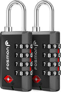 Fosmon TSA Approved Locks for Luggage/Suitcase with Open Alert Indicator (2 Pack), Heavy Duty Gun Safe Lock for Gun Case, 4 Digit Shackle Combination Padlock for Travel, Backpack Zipper, Gym Locker