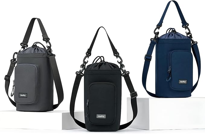 Insulated Water Bottle Carrier Bag with Strap Phone Pocket for 25/32/40/64 oz Tumbler Cup, Water Bottle Holder-BubblyBeeBaby