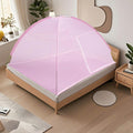 Pop-Up Mosquito Net Tent for Beds, Portable Folding Design with Net Bottom Bedroom and Outdoor Trip for Baby Adults, Easy to Install and Wash for Twin to King Size Bed 79 x71x59 inch (Pink)