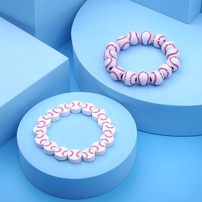 1600PCS Baseball Sports Ball Polymer Clay Beads Charms for Friendship Bracelets Making Kit Cute Fun Beads DIY Arts Crafts Birthday Gifts for Kids Girls Baseball Bead-BubblyBeeBaby