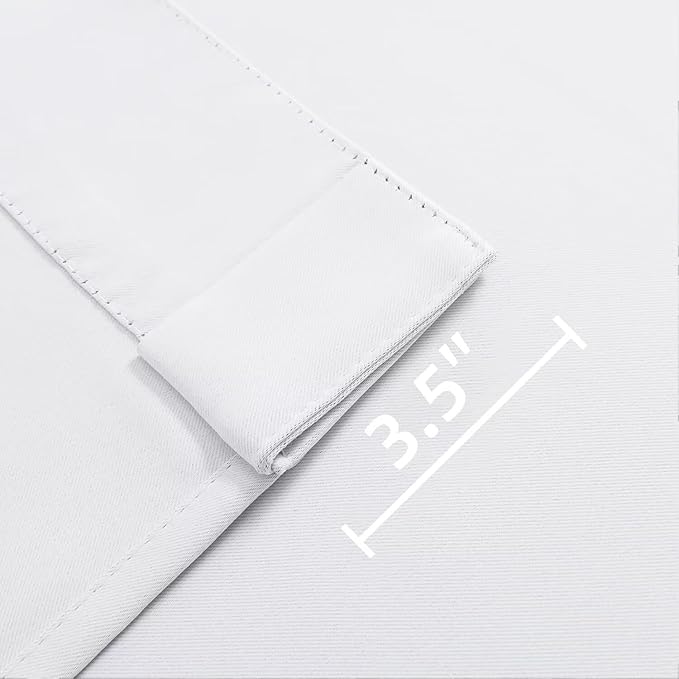 Joydeco 90 Inch 60% Blackout White Curtains 2 Panels, Elegant Semi Sheer Curtains for Bedroom, Thermal Insulated Black Out Drapes for Living Room, Rod Pocket Back Tab Drapes(W52 x L90 Inch,Pure White)-BubblyBeeBaby