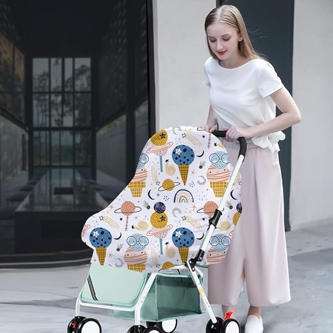 Yoofoss Nursing Cover Breastfeeding Scarf - Baby Car Seat Covers, Infant Stroller Cover, Carseat Canopy for Girls and Boys-BubblyBeeBaby