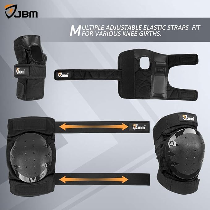JBM Adult & Kids Knee Pads Elbow Pads and Wrist Guards for Inline Skating, Roller Skating, Skateboarding, Scootering-BubblyBeeBaby