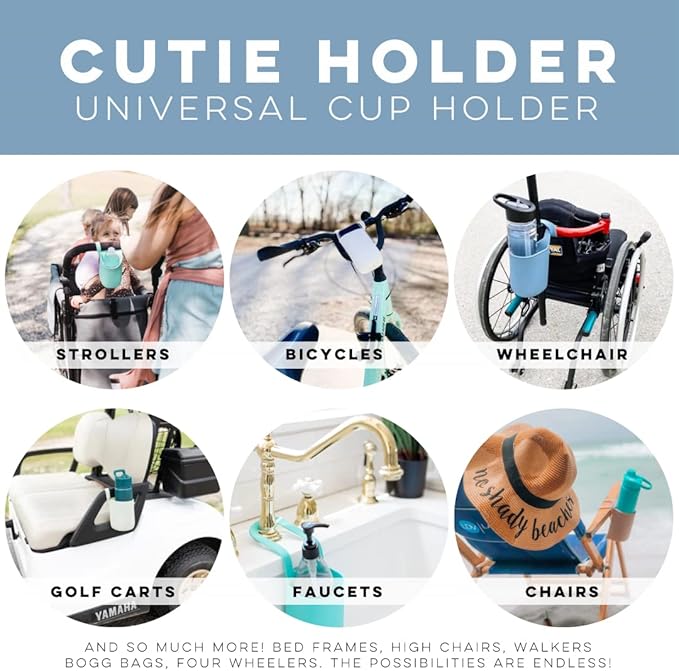 Ryan & Rose Cutie Holder Universal Stroller Cup Holder (Oxford)-BubblyBeeBaby