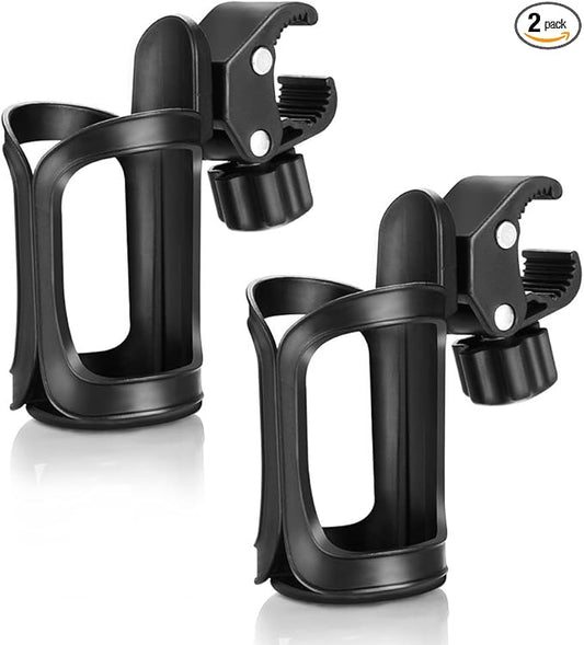 Accmor Stroller Cup Holder, Universal Cup Holder for Uppababy, Nuna, Doona Strollers, 360 ° Rotatable Bottle Holder for Stroller, Bike, Wheelchair, Walker, Scooter-BubblyBeeBaby
