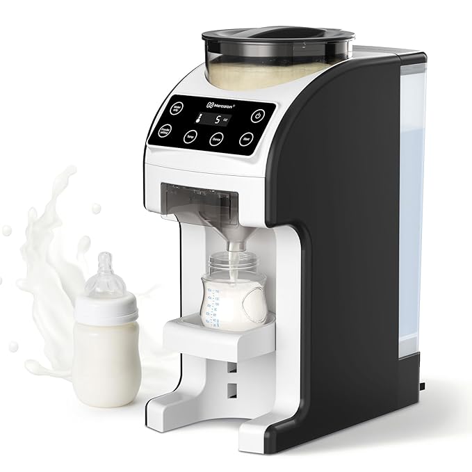 Instant Formula Maker, Fast and Customizable Formula Dispenser Machine with Accurate Temperature Control for Baby, Automatic Powder Blending for All Brands of Bottle and Formula, Black/White-BubblyBeeBaby