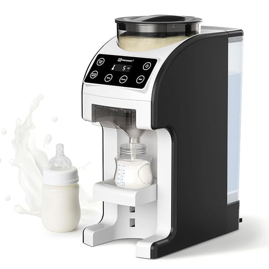 Instant Formula Maker, Fast and Customizable Formula Dispenser Machine with Accurate Temperature Control for Baby, Automatic Powder Blending for All Brands of Bottle and Formula, Black/White-BubblyBeeBaby