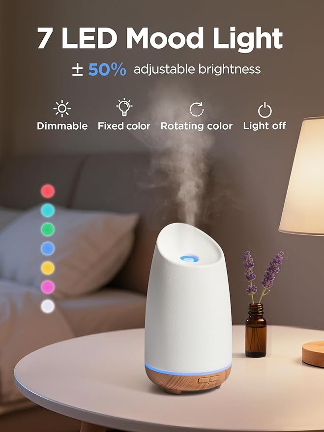 InnoGear Oil Diffuser, 150ml Ceramic Stone Diffuser for Essential Oils Handcrafted Aromatherapy Diffuser Ultrasonic Cool Mist Humidifier with 2 Mist Modes Waterless Auto Off for Home Room Office-BubblyBeeBaby