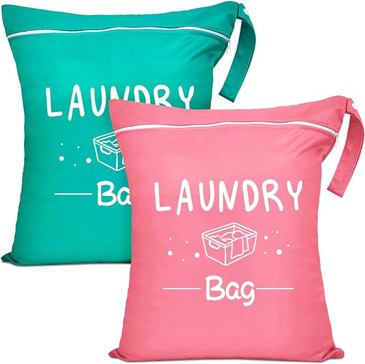 2 Pcs Large Travel Laundry Bag Waterproof Wet Dry Bag Washable Dirty Clothes Bag Bathing Suit Workout Bag for Gym Clothes Laundry Wet Clothes Swimming Yoga-BubblyBeeBaby