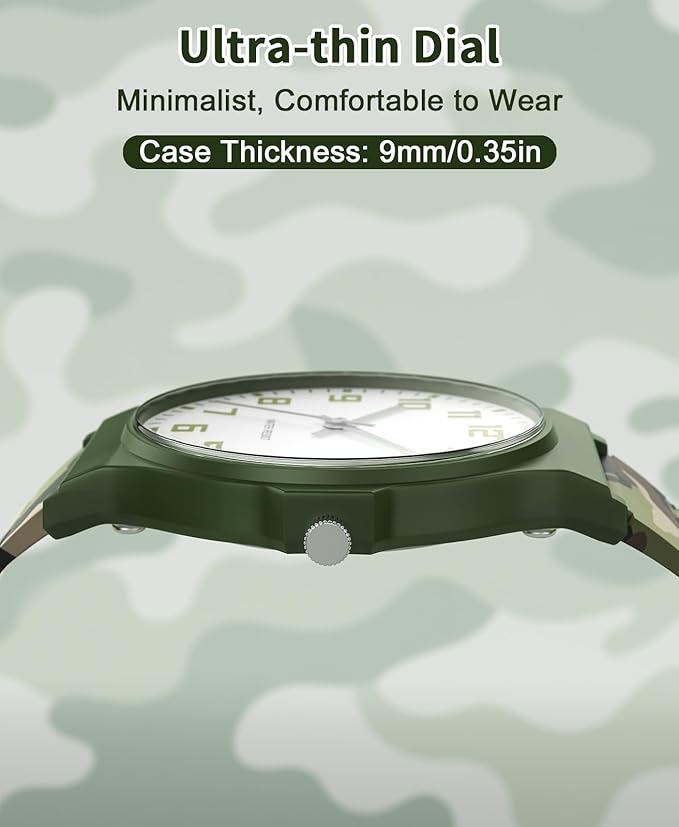 Kids Analog Watch Boys Girls, 30M Waterproof, Sports Watch for Boys, Easy to Read Children's Thin Dial Wrist Watches with Soft Band, for Ages 5-15 Kids Great Birthday Gifts Christmas Day-BubblyBeeBaby