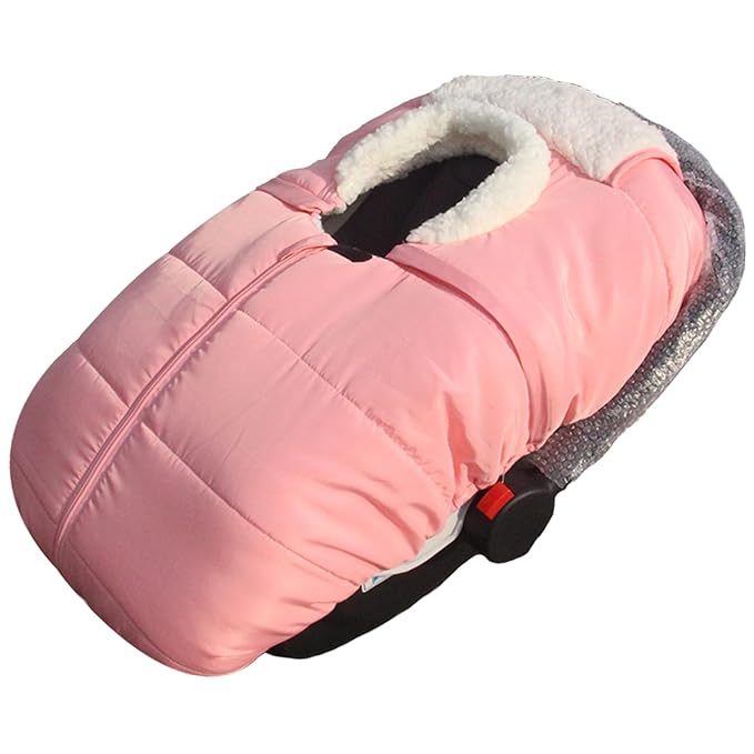 Fairy Baby Winter Car Seat Cover for Babies Carseat– Waterproof, Warm Car Seat Cover Baby – Universal Winter Cover for Back Seat, Infant Car Seat & Baby Carseat（Pink）-BubblyBeeBaby
