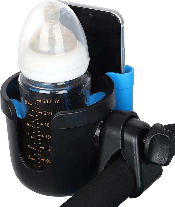 Accmor Stroller Cup Holder with Phone Holder, Bike Cup Holder, Universal Cup Holder for Uppababy Nuna Doona Strollers, 2-in-1 Cup Phone Holder for Stroller, Bike, Wheelchair, Walker, Scooter-BubblyBeeBaby