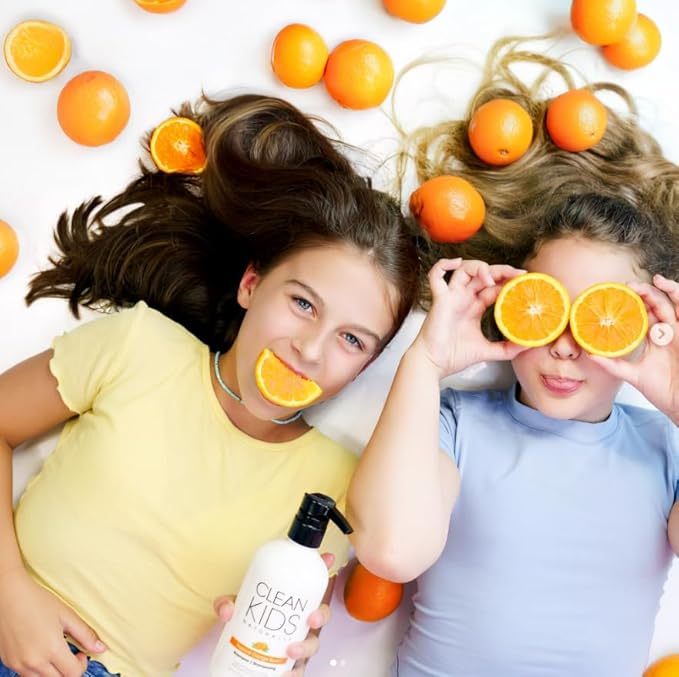 Clean Kids Naturally Tropical Shampoo- EWG Verified, All-Natural, Coconut-free, Gluten-free, Vegan, and Cruelty-free, Paraben-Free (16 Fl Oz, Orange Burst)-BubblyBeeBaby