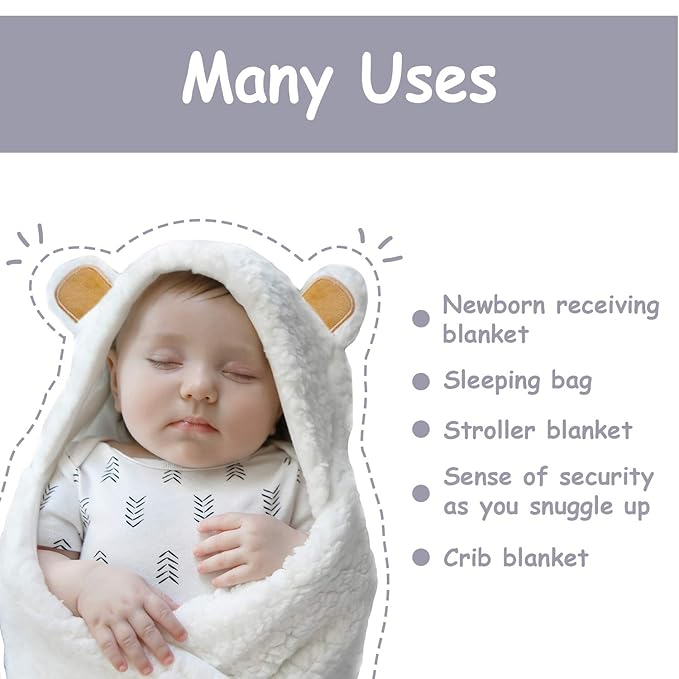 Jam Naturals-Cute Bear Organic Newborn Swaddle Wrap-Gender Neutral Soft Baby Blanket, Newborn Baby Registry Gift (Golden Brown, 0-3m)-BubblyBeeBaby