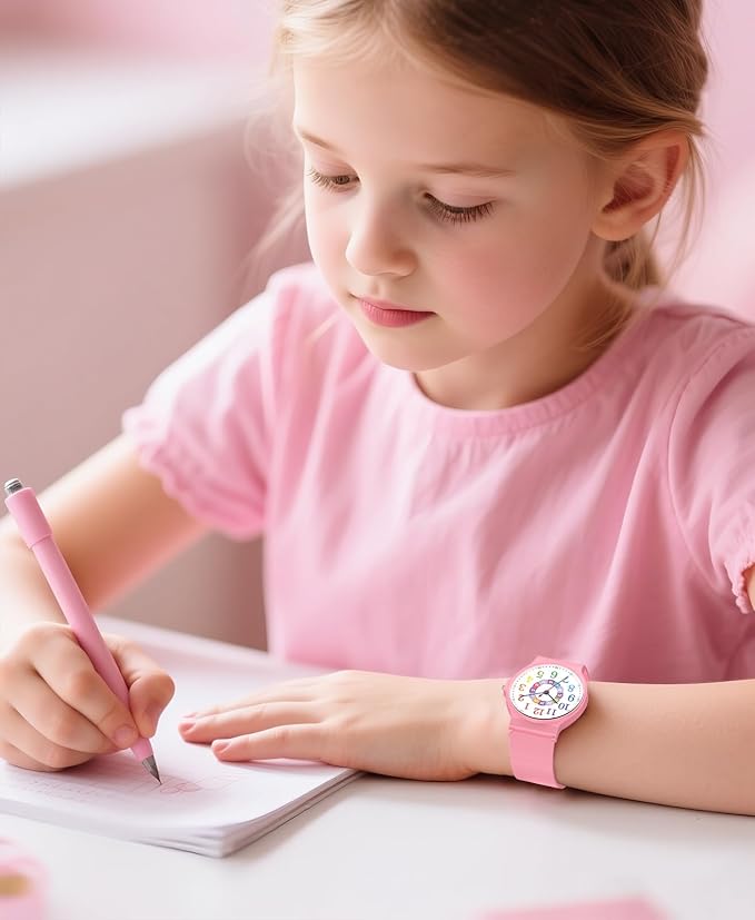 Kids Analog Watch Boys Girls, 30M Waterproof, Sports Watch for Boys, Easy to Read Children's Thin Dial Wrist Watches with Soft Band, for Ages 5-15 Kids Great Birthday Gifts Christmas Day-BubblyBeeBaby