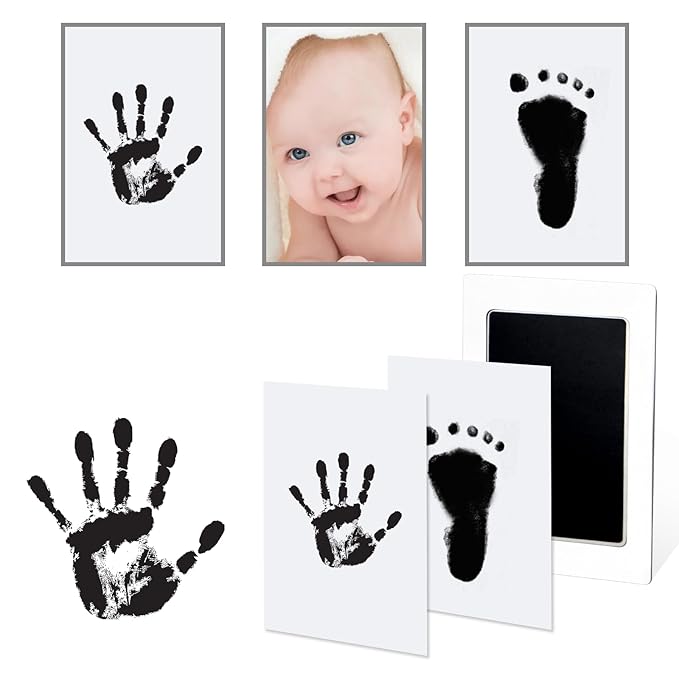 1-Pack Clean Touch Ink Pad for Baby Handprints and Footprints, Baby Footprint Kits,Inkless Hand and Footprint Kit,No Mess Ink Pad for Baby Hand and Footprints,Baby Shower Gifts for New Moms-BubblyBeeBaby
